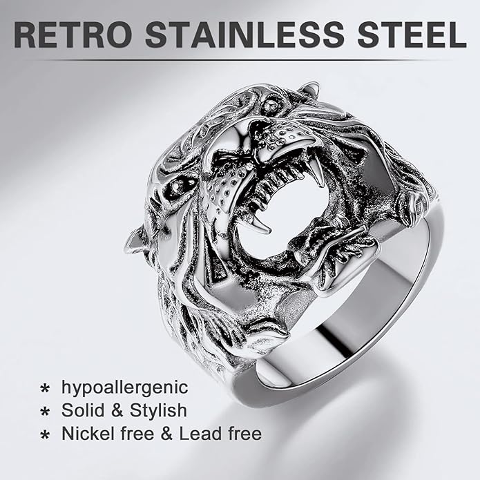 Roaring Tiger Ring for Men - Image 3