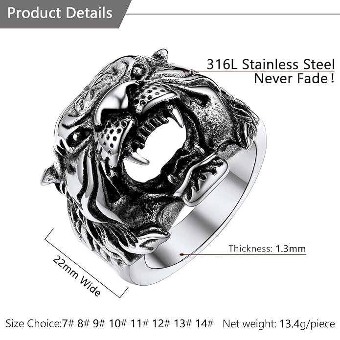 Roaring Tiger Ring for Men - Image 5