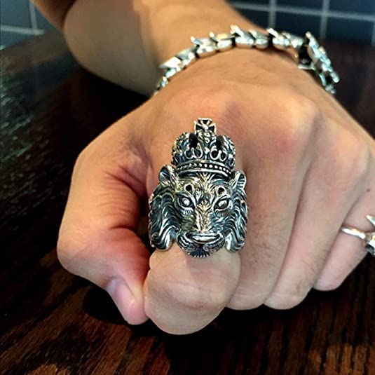 Crowned Lion Ring for Men - Image 5