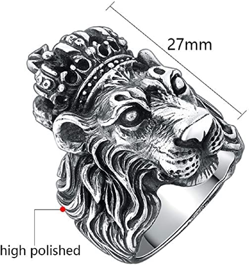 Crowned Lion Ring for Men - Image 3