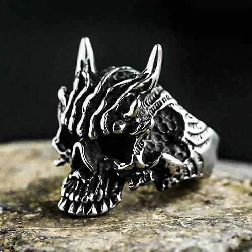Rakshasa Skull Face Ring for Men - Image 3