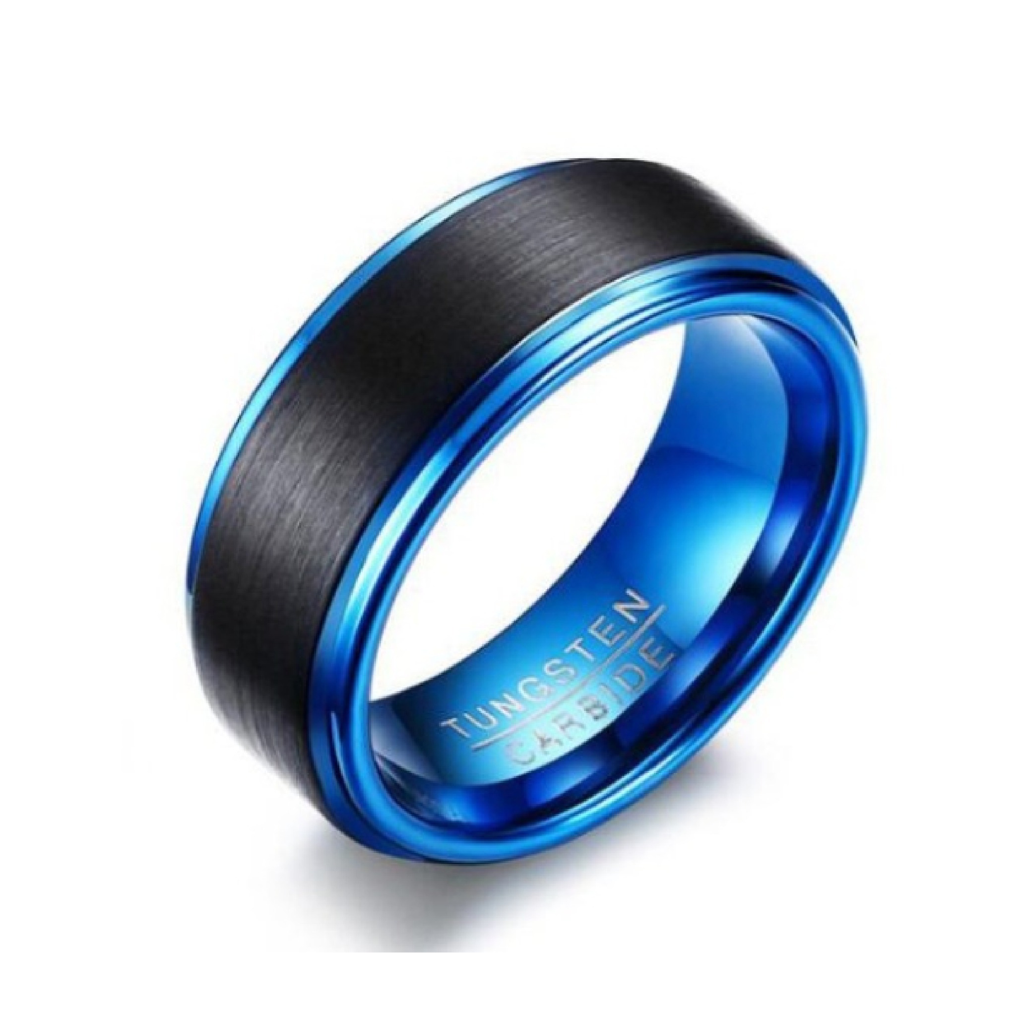 Camillo Titanium-Plated Blue Band Ring - Image 3